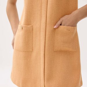 Tweed Scoop Neck Shift Mini Dress - Image 4