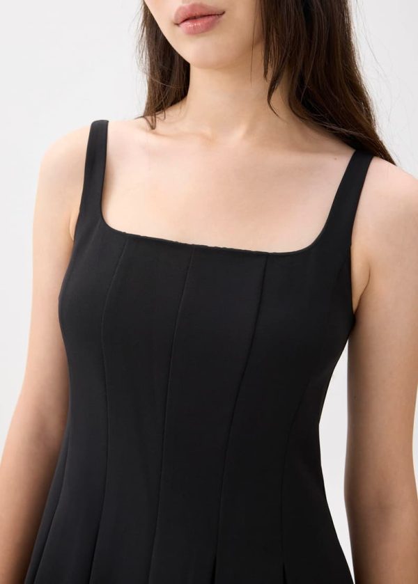 Square Neck Drop Waist Mini Dress - Image 3