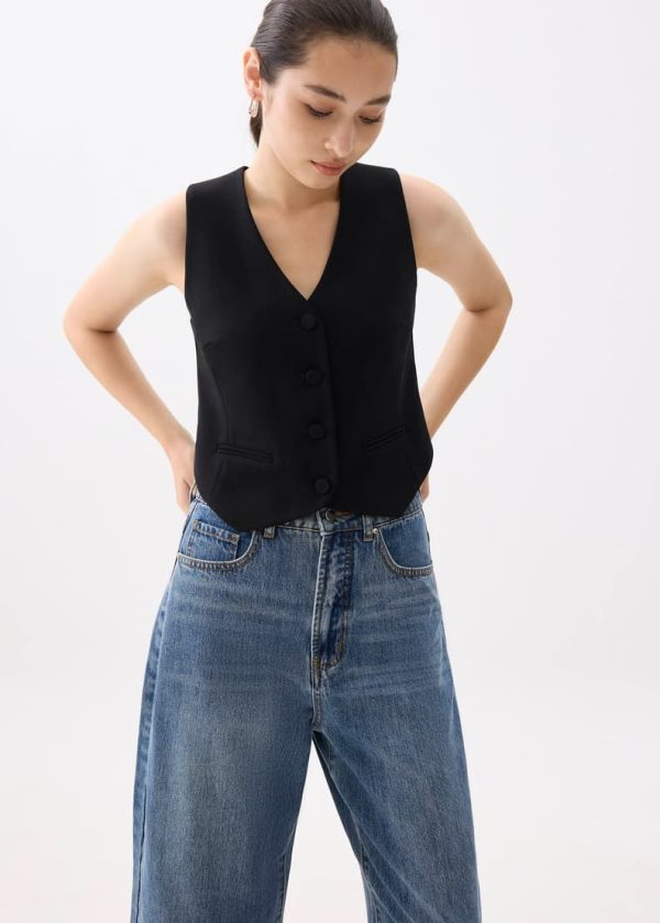 Relaxed V-neck Vest - Image 5