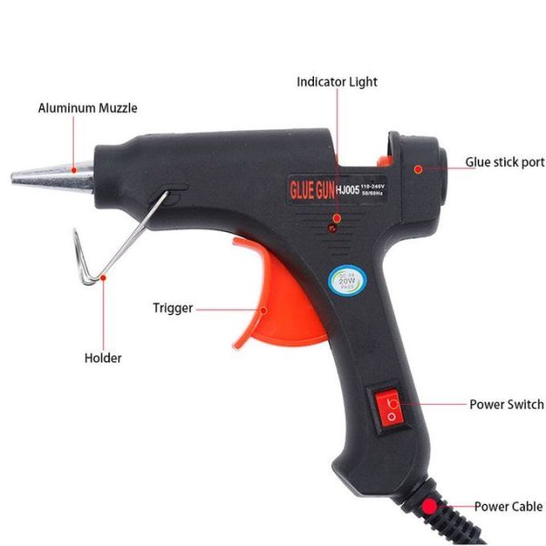 VIC 20W Hot Melt Glue Gun With 20PCS Glue Sticks For Repair Tool - Image 3