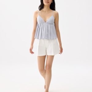 Padded Pleated Peplum Top - Image 3