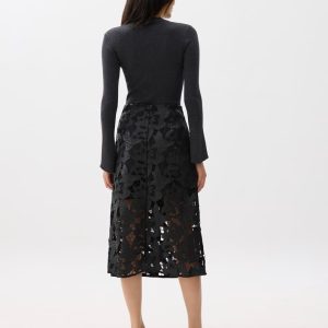 Leather Lace A-line Midaxi Skirt - Image 5