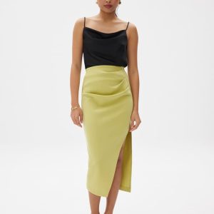 Asymmetric Drape Midi Skirt - Image 2