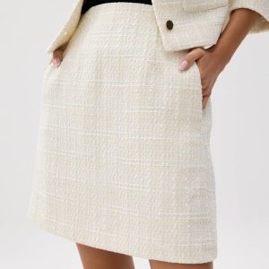 Elastic Tweed Mini Skirt - Image 4