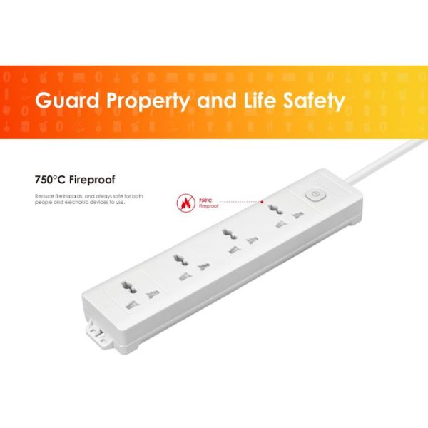 5 Sockets Extension Box With 3 USB Ports - ISU-1521WU - Image 3