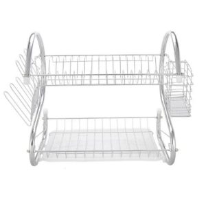 16" Stainless Steel Dish Drainer With Cup And Cutlery Holder - Image 2