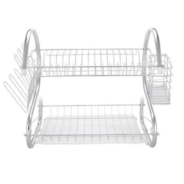 16" Stainless Steel Dish Drainer With Cup And Cutlery Holder - Image 2