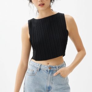 Boat Neck Crop Top - Image 3
