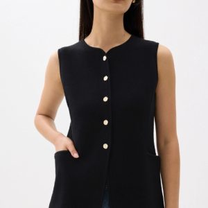 Tailored Long Knit Vest - Image 3