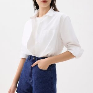 High Waist Denim A-line Shorts - Image 3