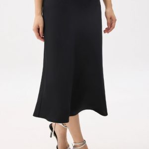 Elastic Satin Bias Cut Midaxi Skirt - Image 4